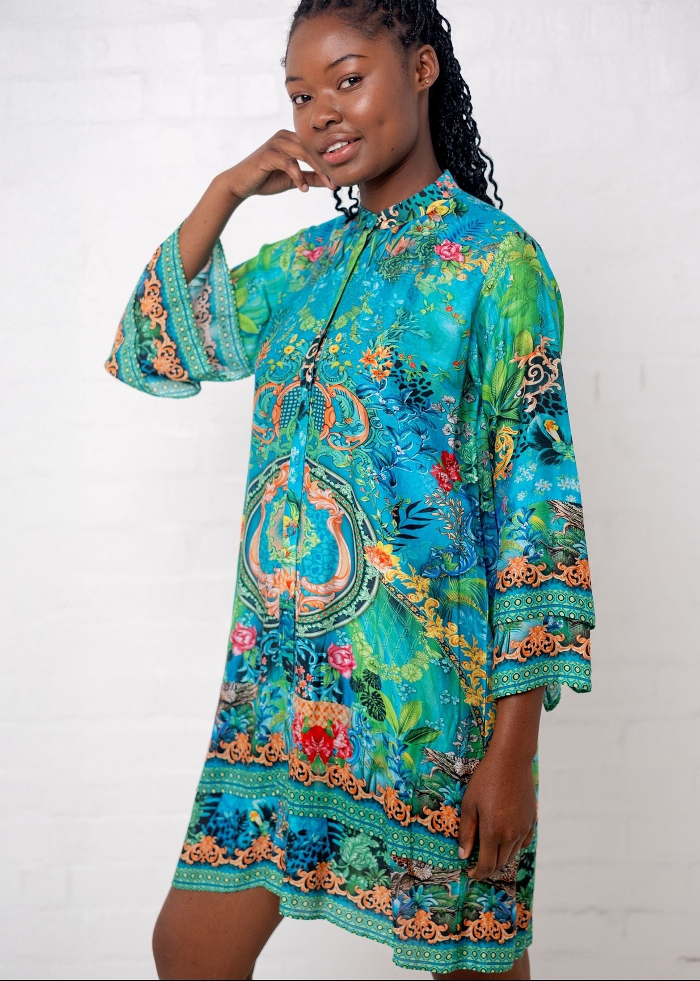 Symphony Dress in Green Jewel Print