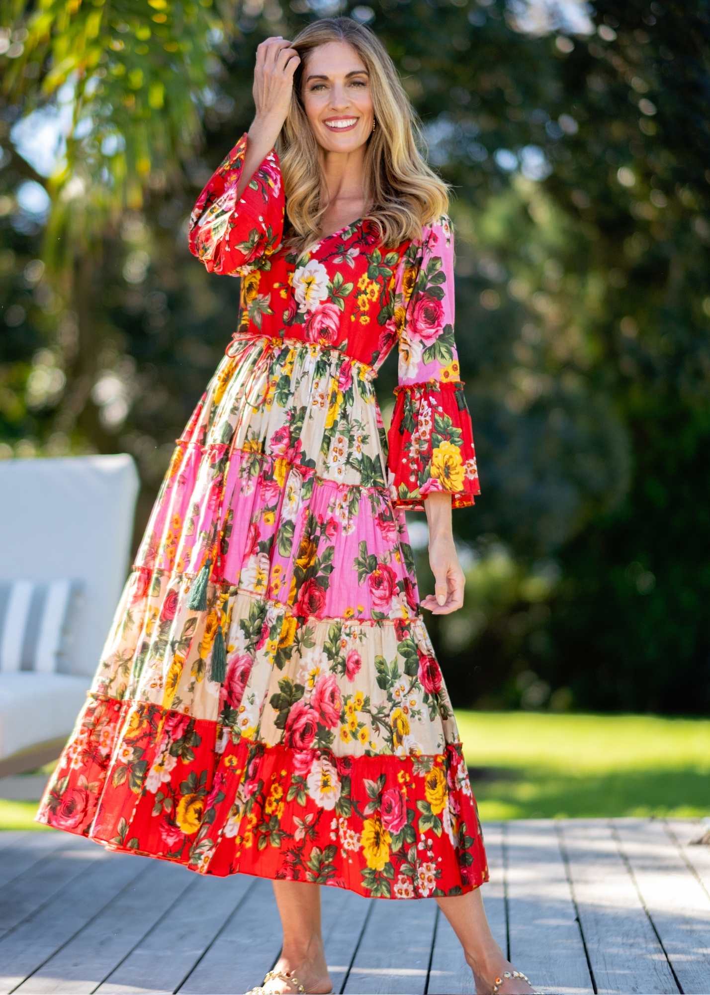 Amarena Dress in Riviera Red