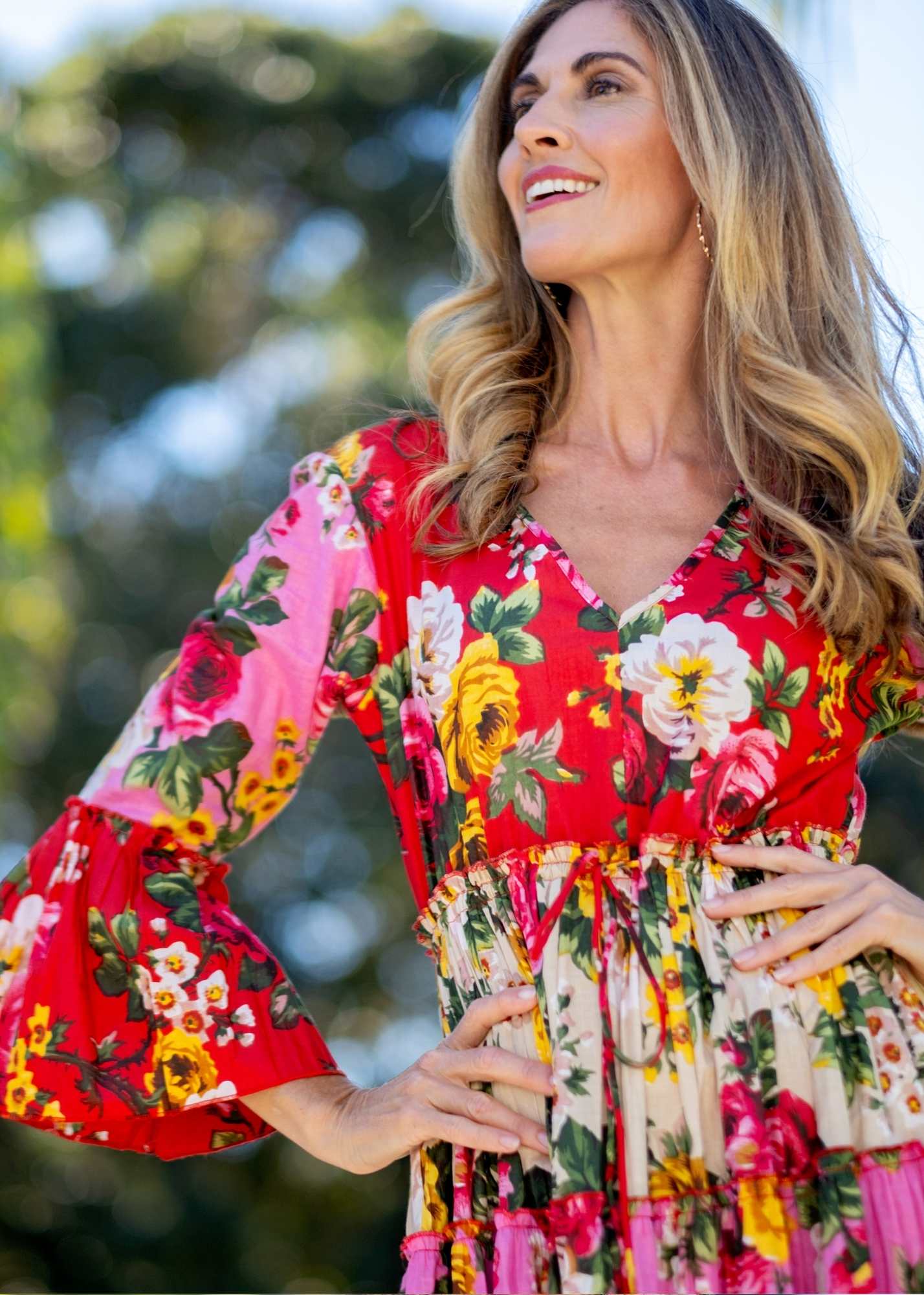 Amarena Dress in Riviera Red