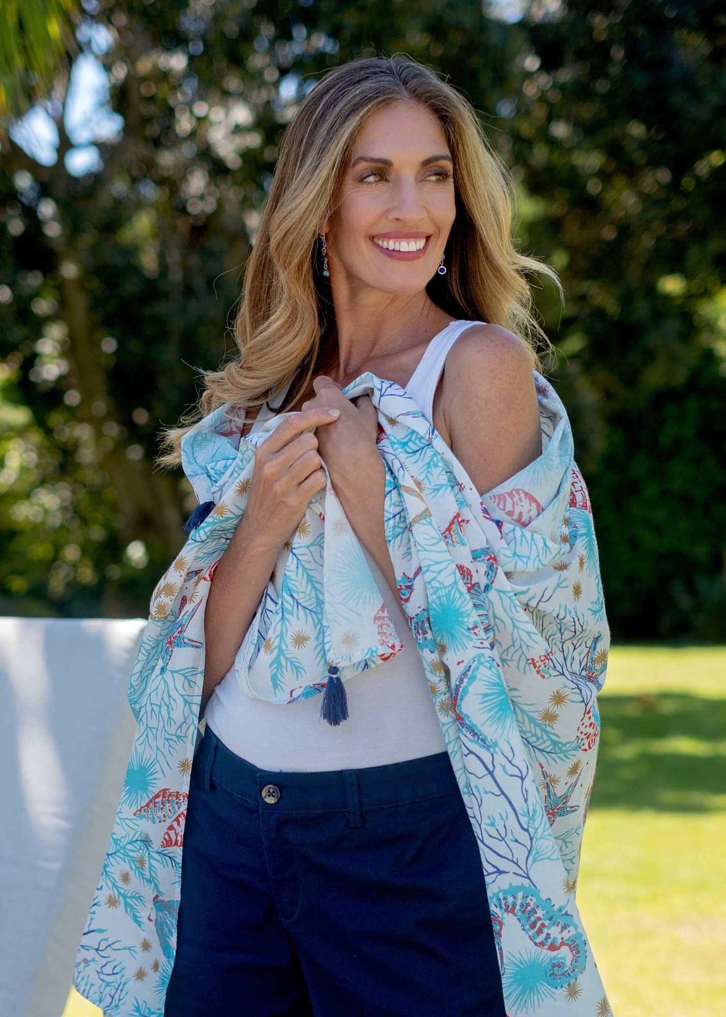 The Bella Sarong in Turquoise Coral