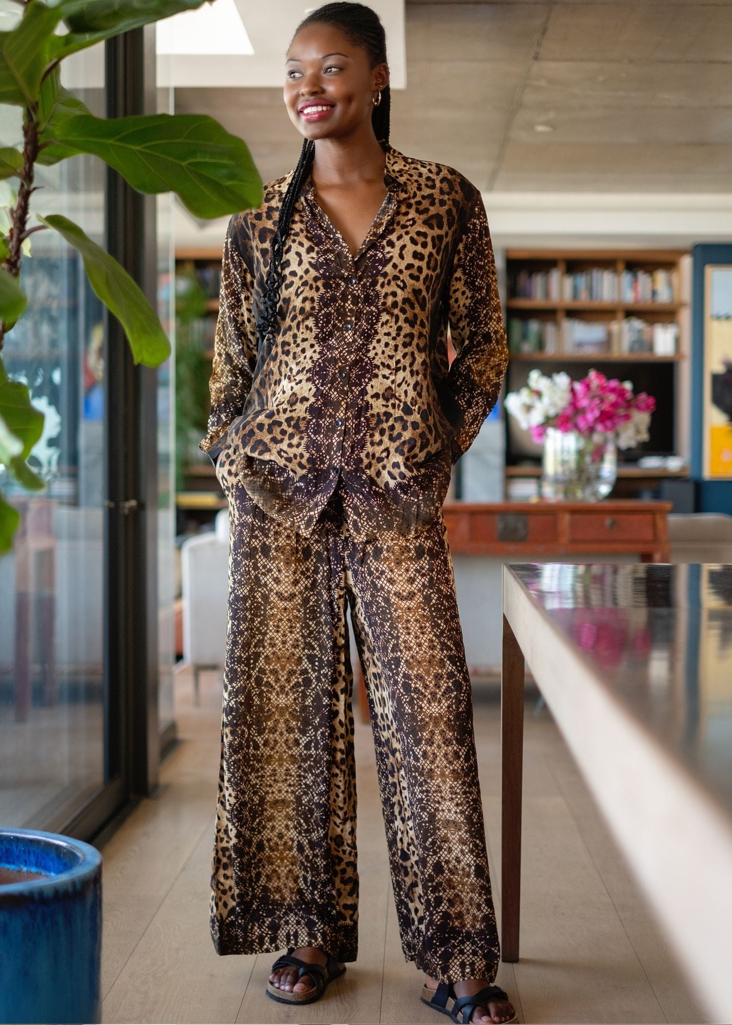 Fusion Pants Suit, Brown Safari