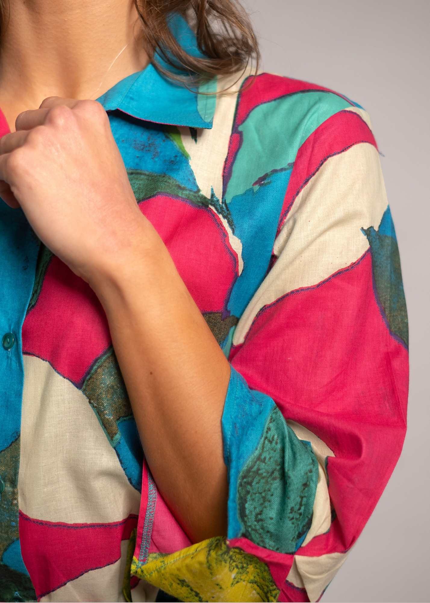 Laura Shirt Dress in Pink Van Gogh