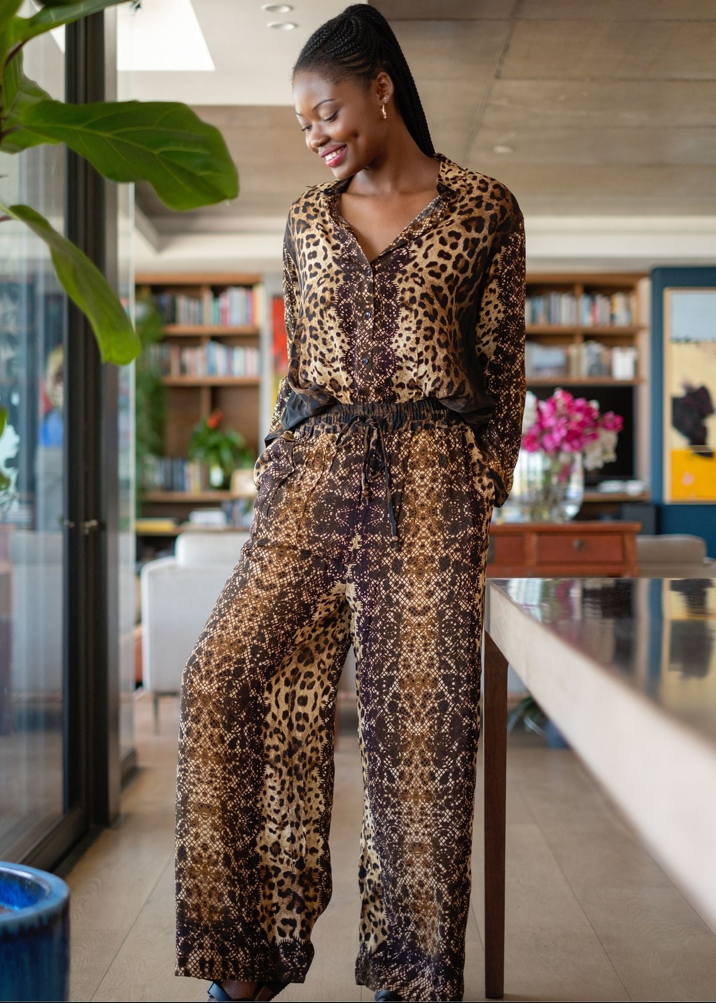 Fusion Pants Suit, Brown Safari