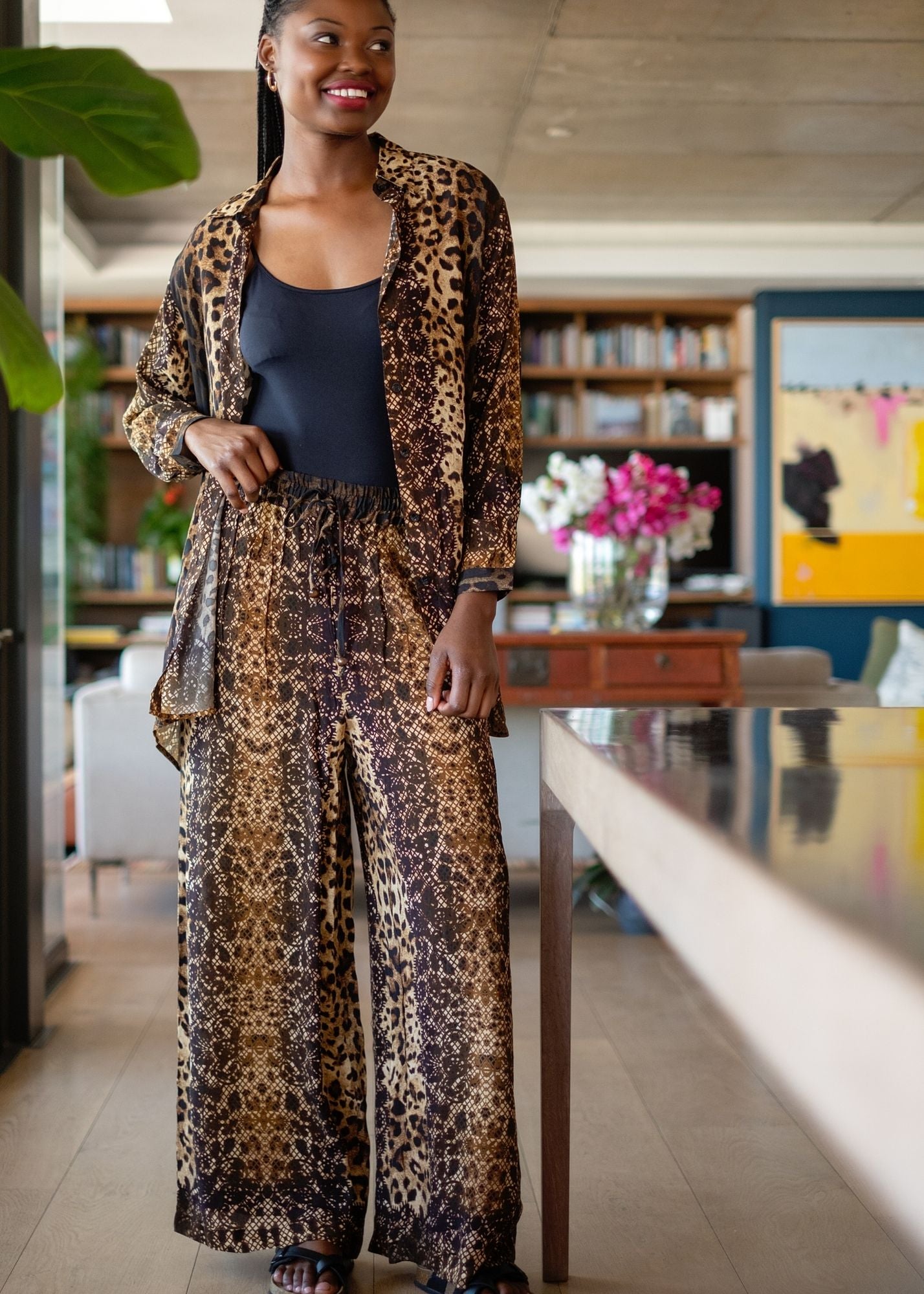 Fusion Pants Suit, Brown Safari