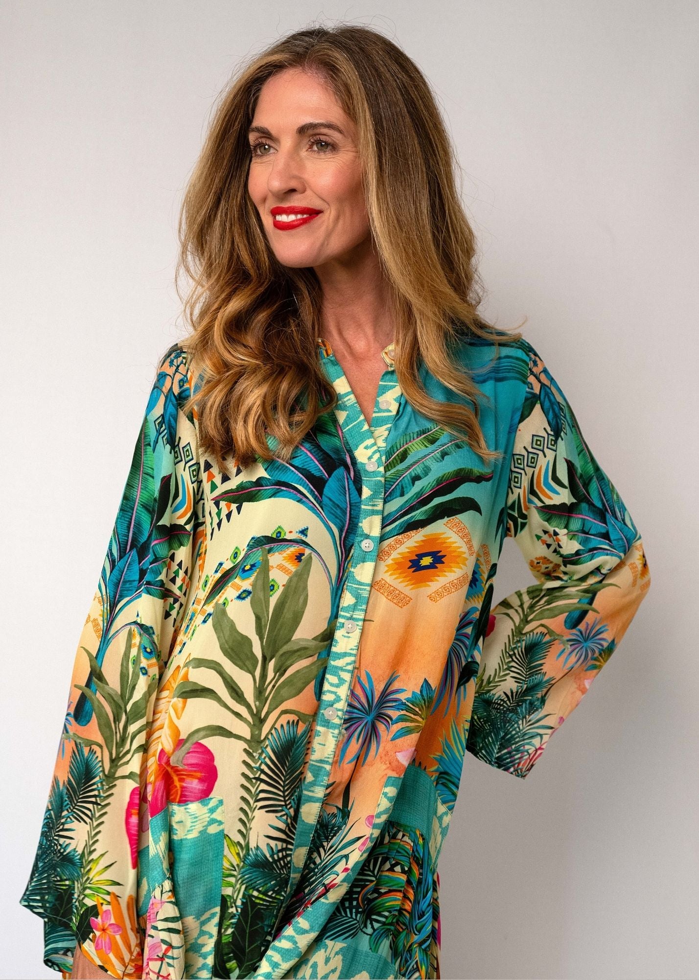 Amalfi Dress in Tropical Sunset