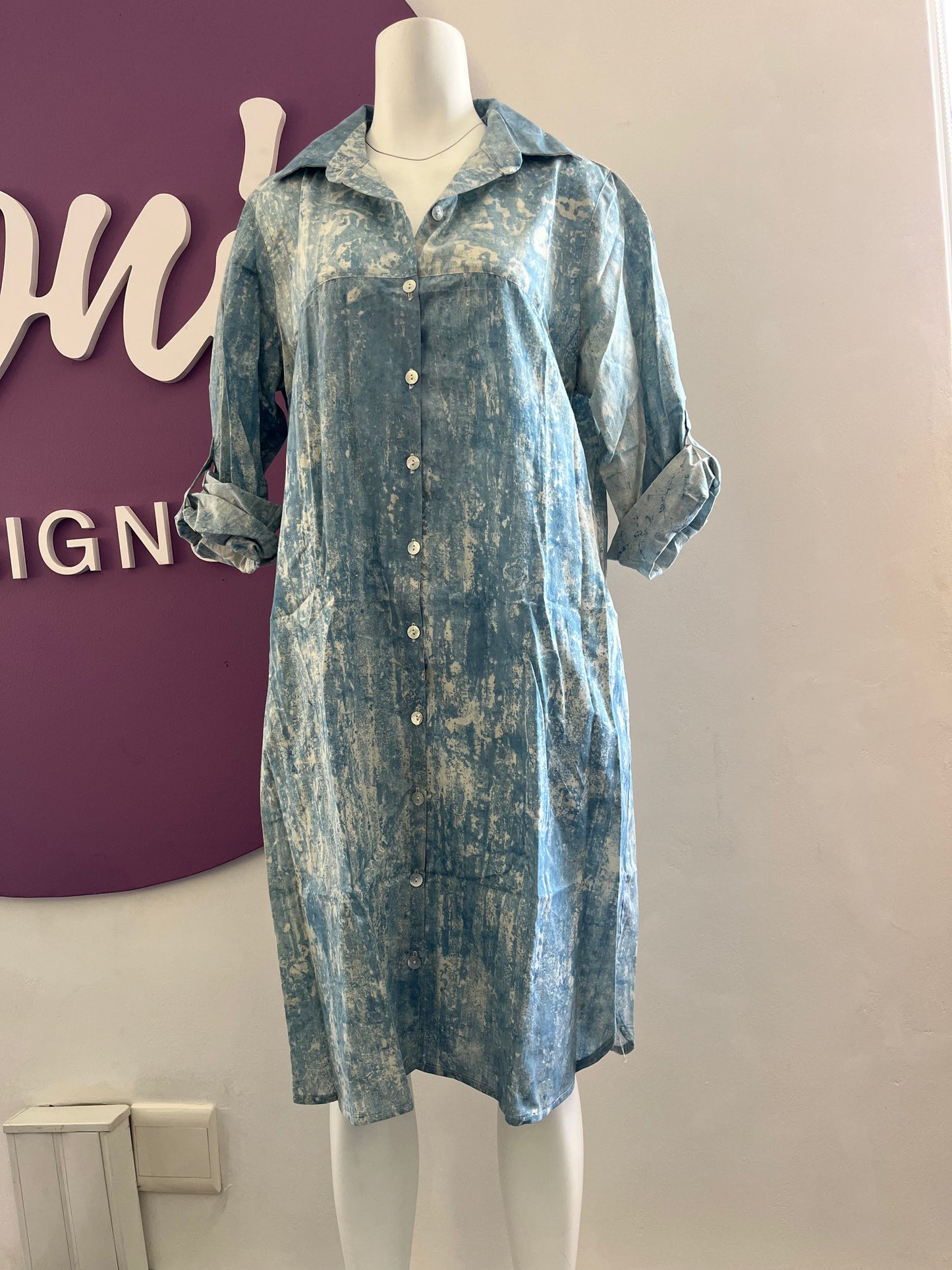 Shirt dress, Blue sky