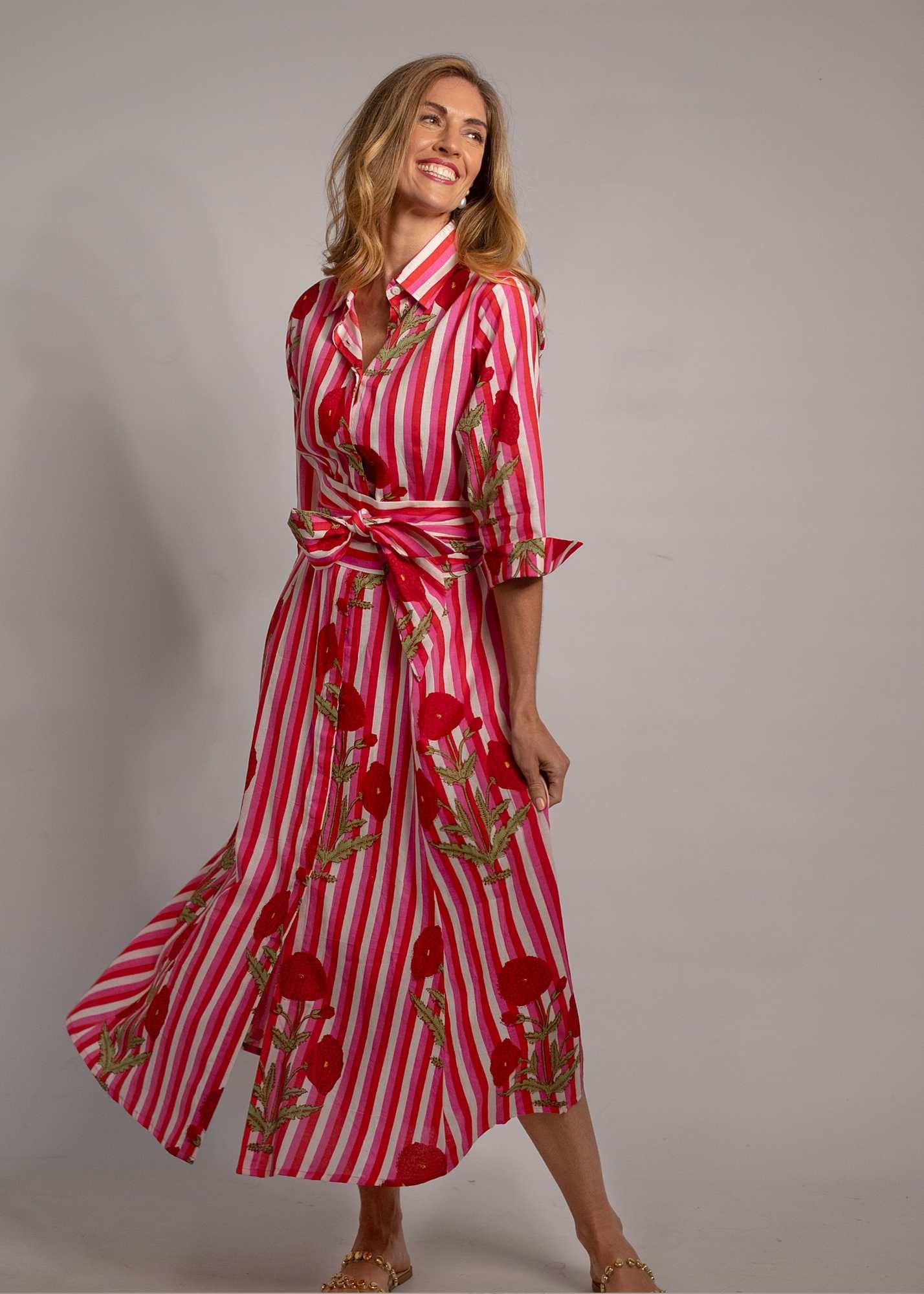Marigold Dress in Red Candy Dandelion