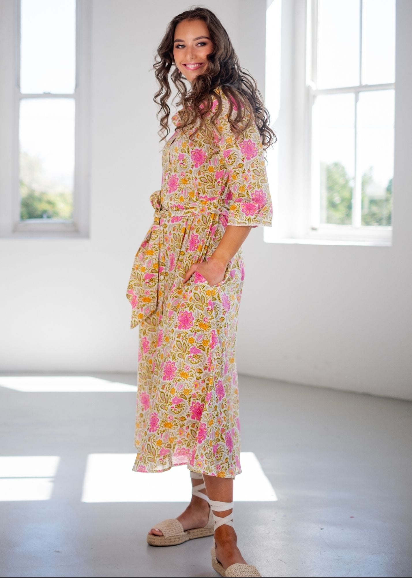 J-LO Dress, Pink Spring Blooms