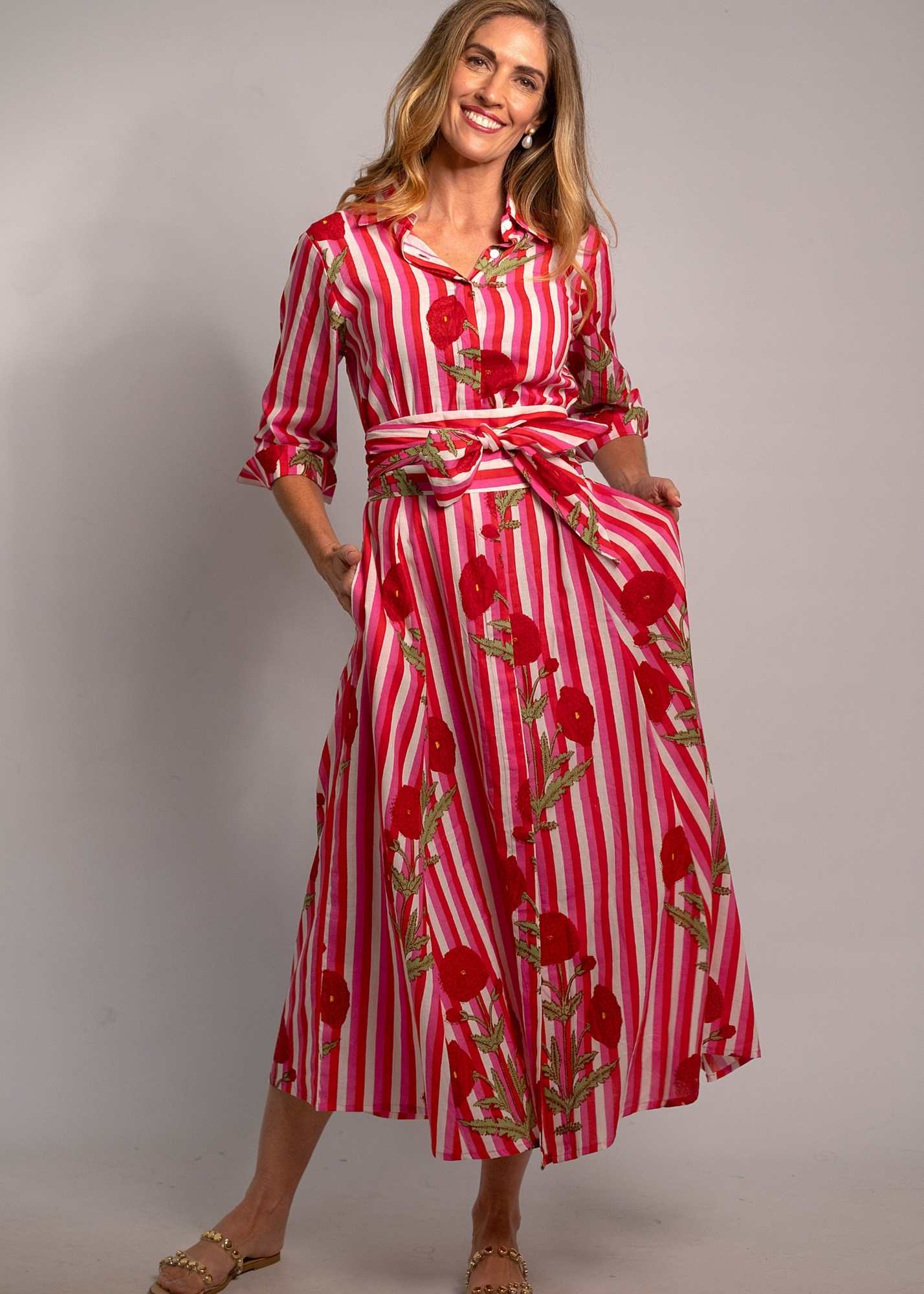 Marigold Dress in Red Candy Dandelion