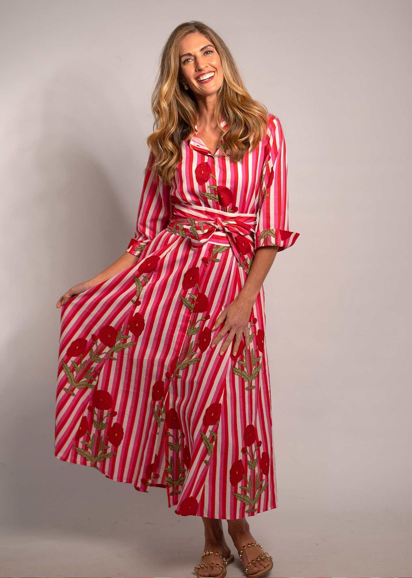 Marigold Dress in Red Candy Dandelion