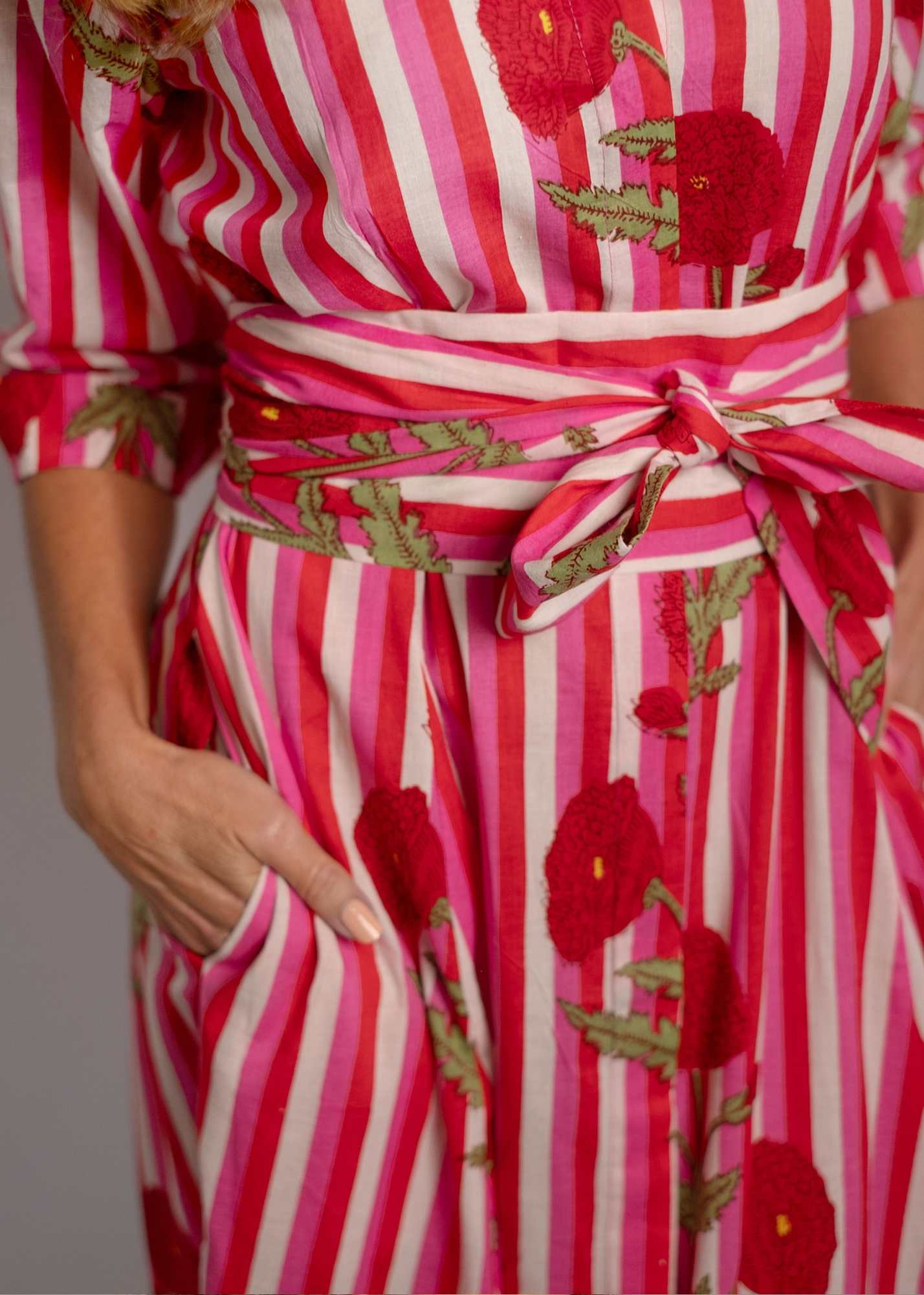 Marigold Dress in Red Candy Dandelion