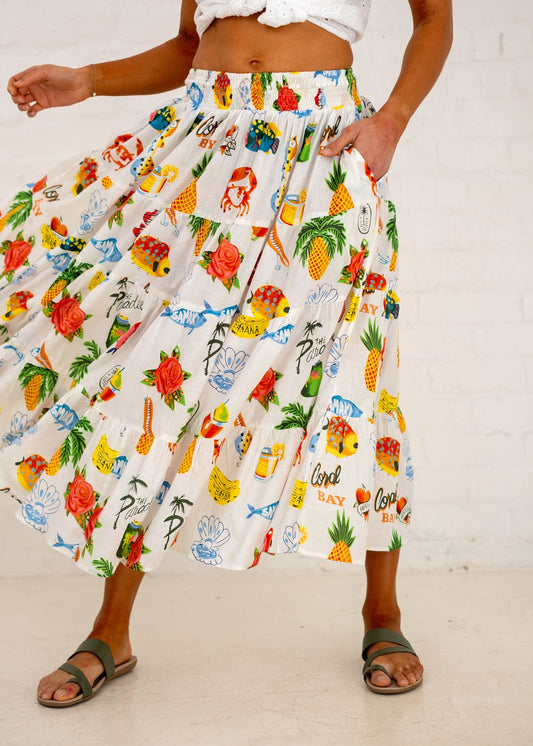 Kira skirt in White Tropical