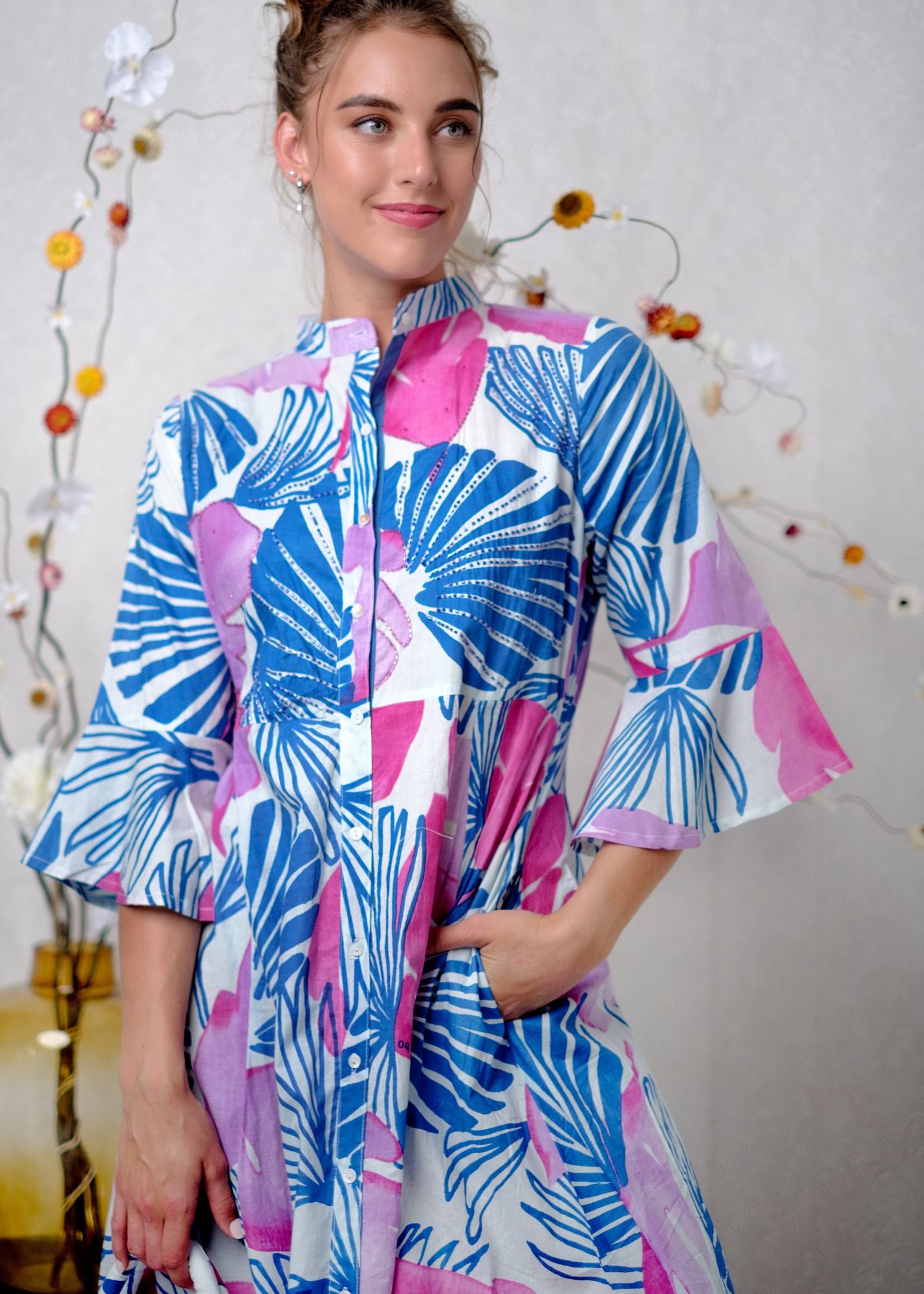 Fiore Dress in Ocean Meadow