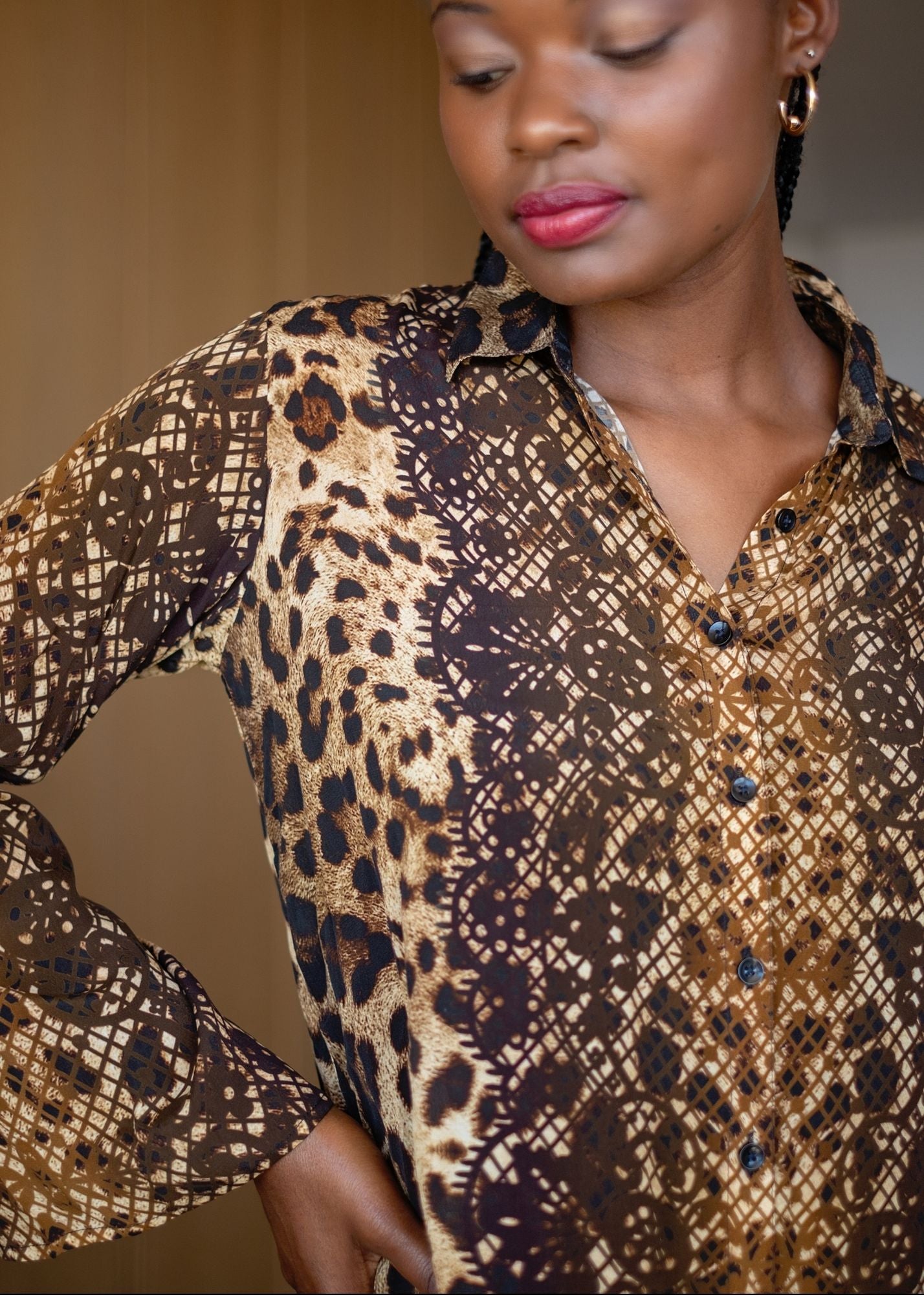 Delia Dress in Brown Safari