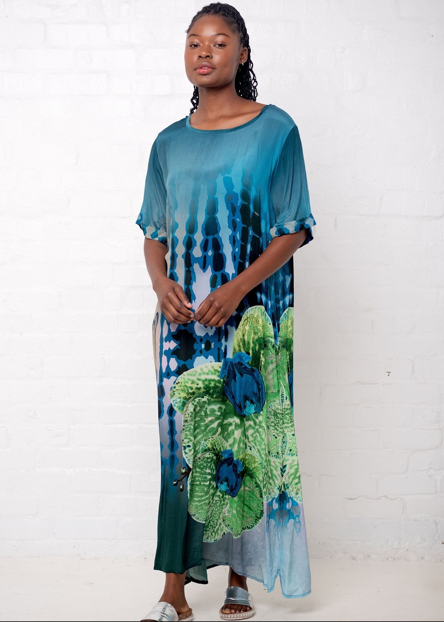 Cassidy Dress in Teal Orchid