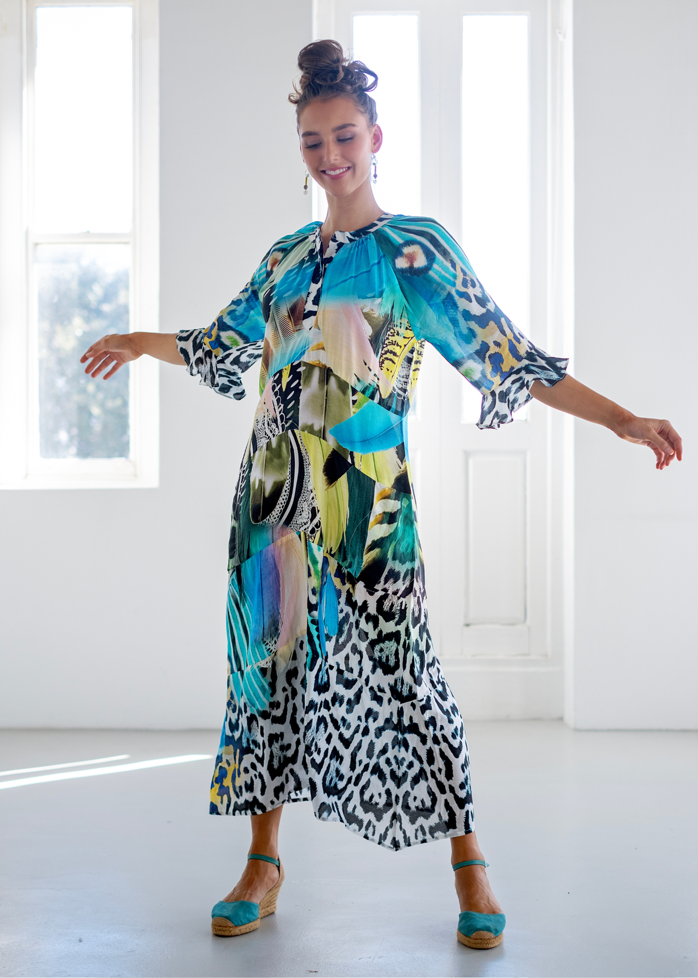 Jubilee Dress, Blue Animal Lace