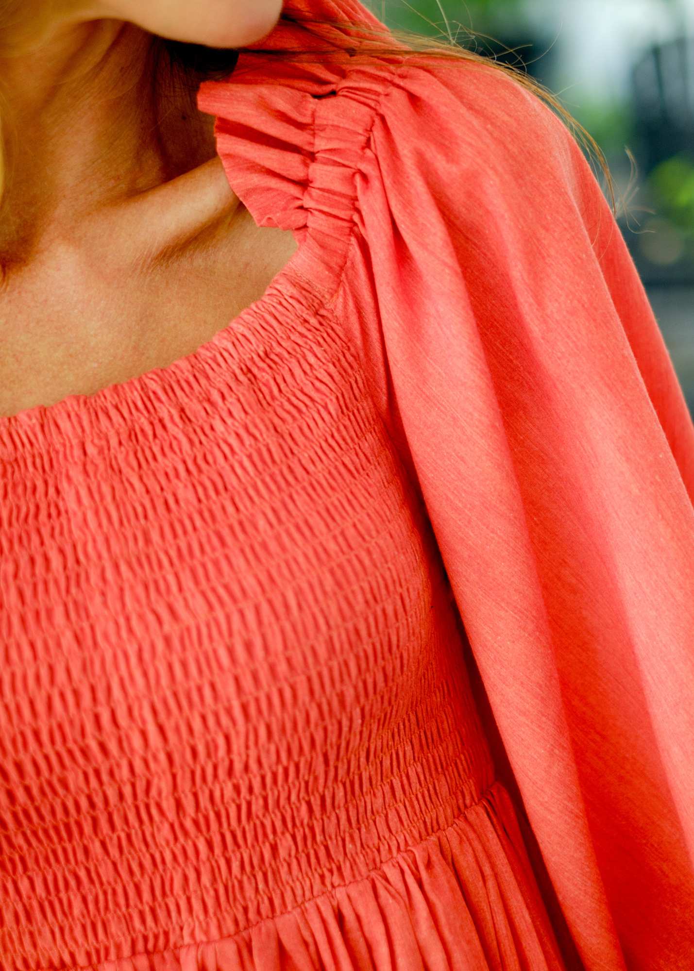 Donna Dress in Terracota. ***NO FRILL**