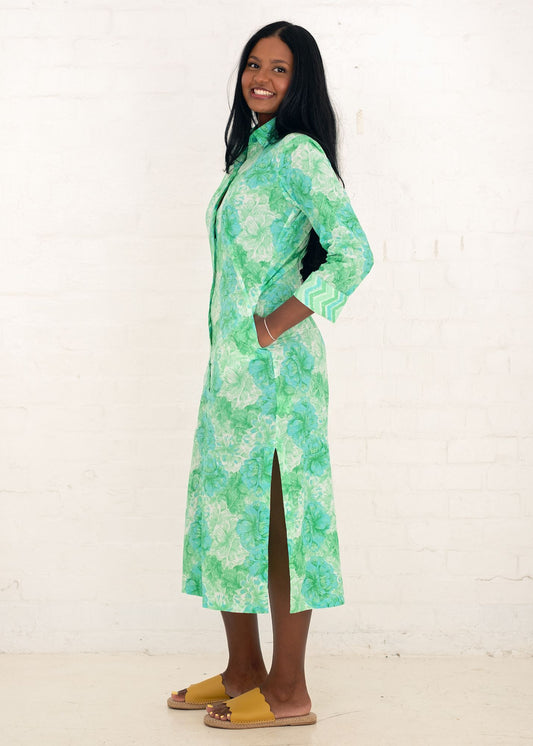 Emma dress in Green and Turquoise Waterpaint