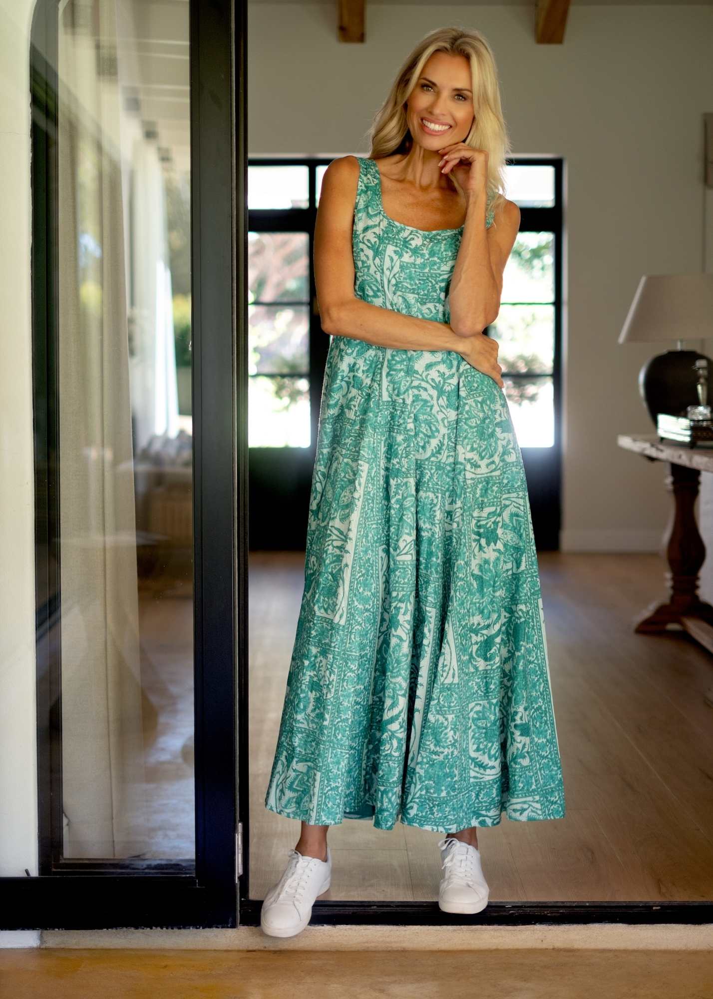 Tam Dress in Teal Floral and Paisley