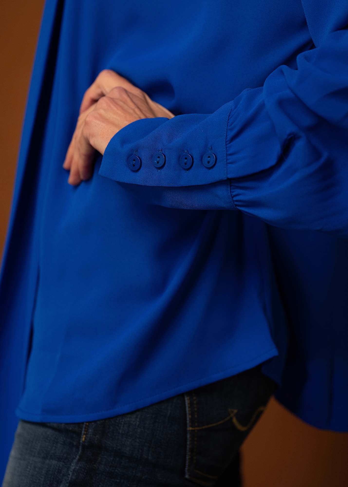 Pussycat Bow blouse, Cobalt Blue