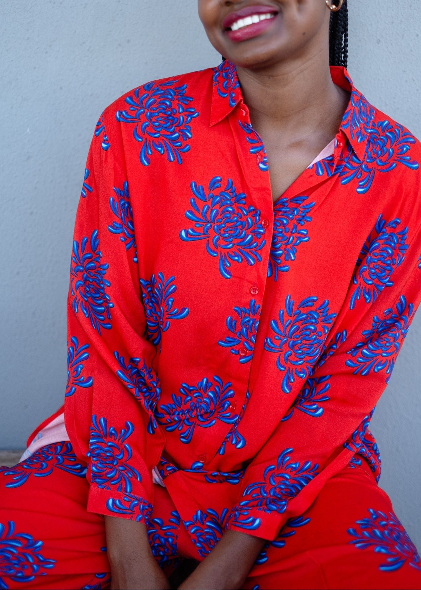 Fusion Pants Suit, Red and Blue