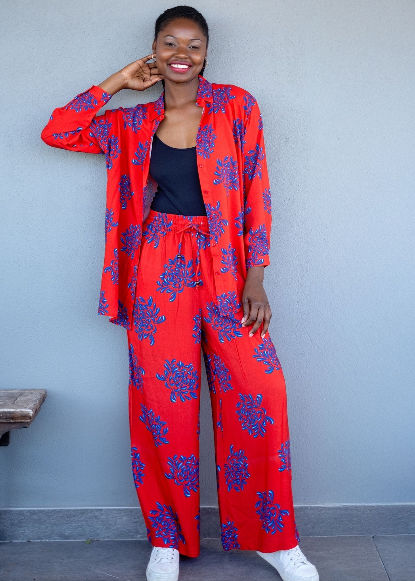 Fusion Pants Suit, Red and Blue