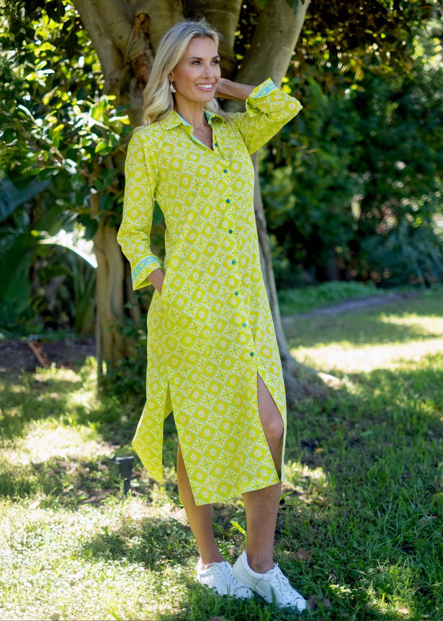 Emma dress in Lime