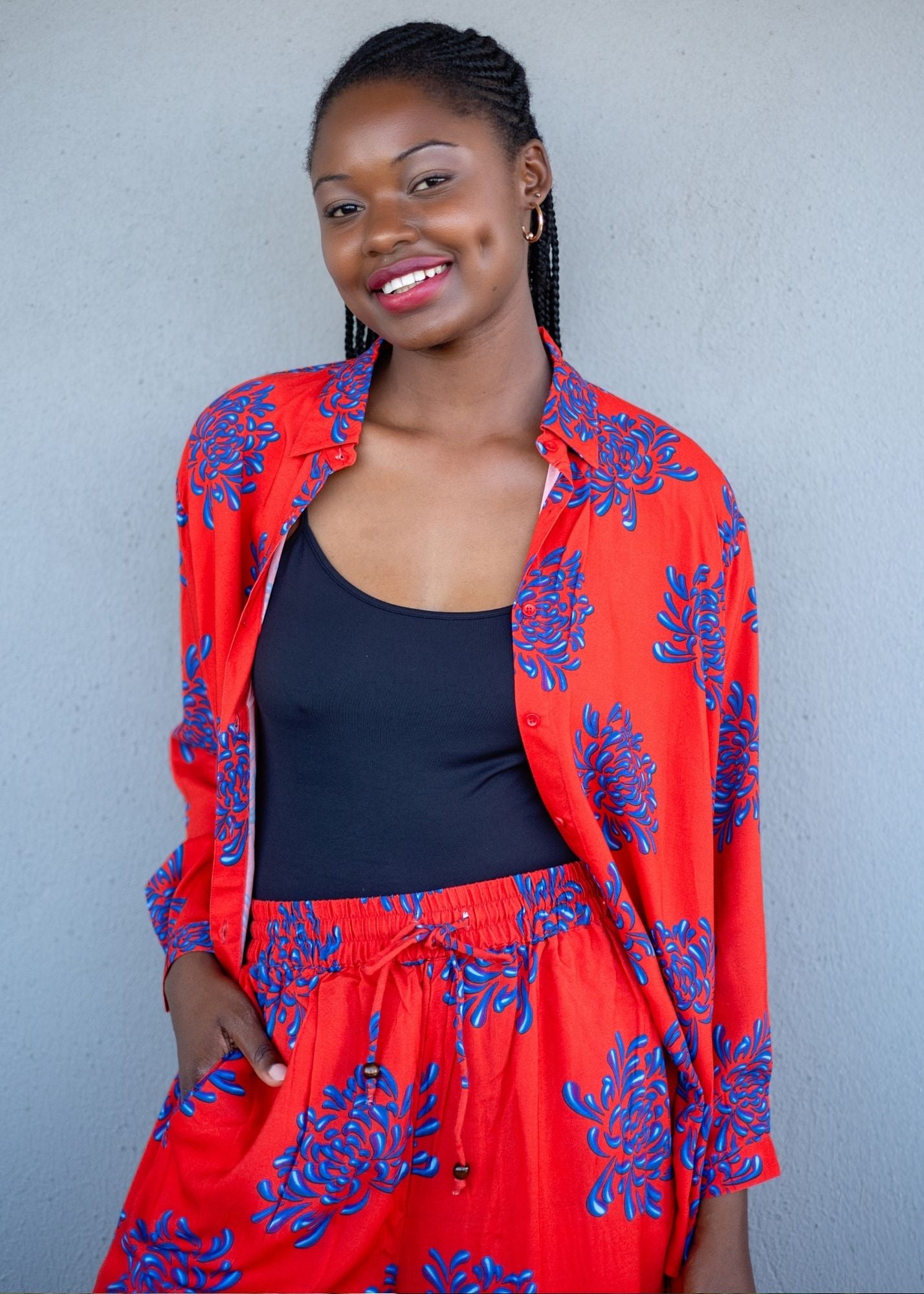 Fusion Pants Suit, Red and Blue