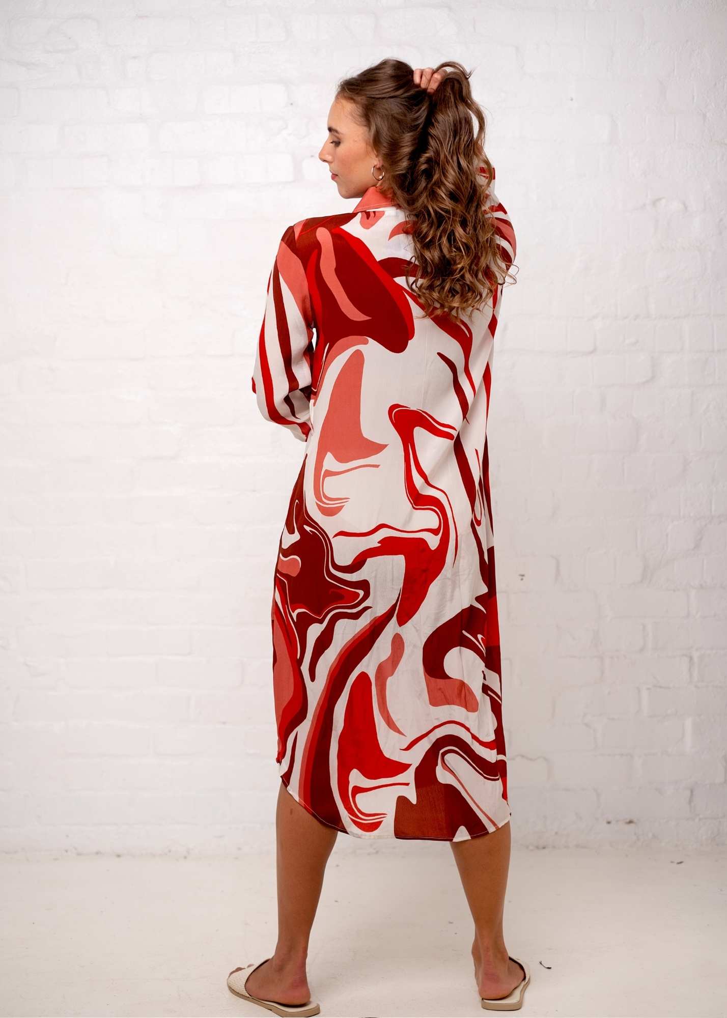 Leila Dress in Red Rays