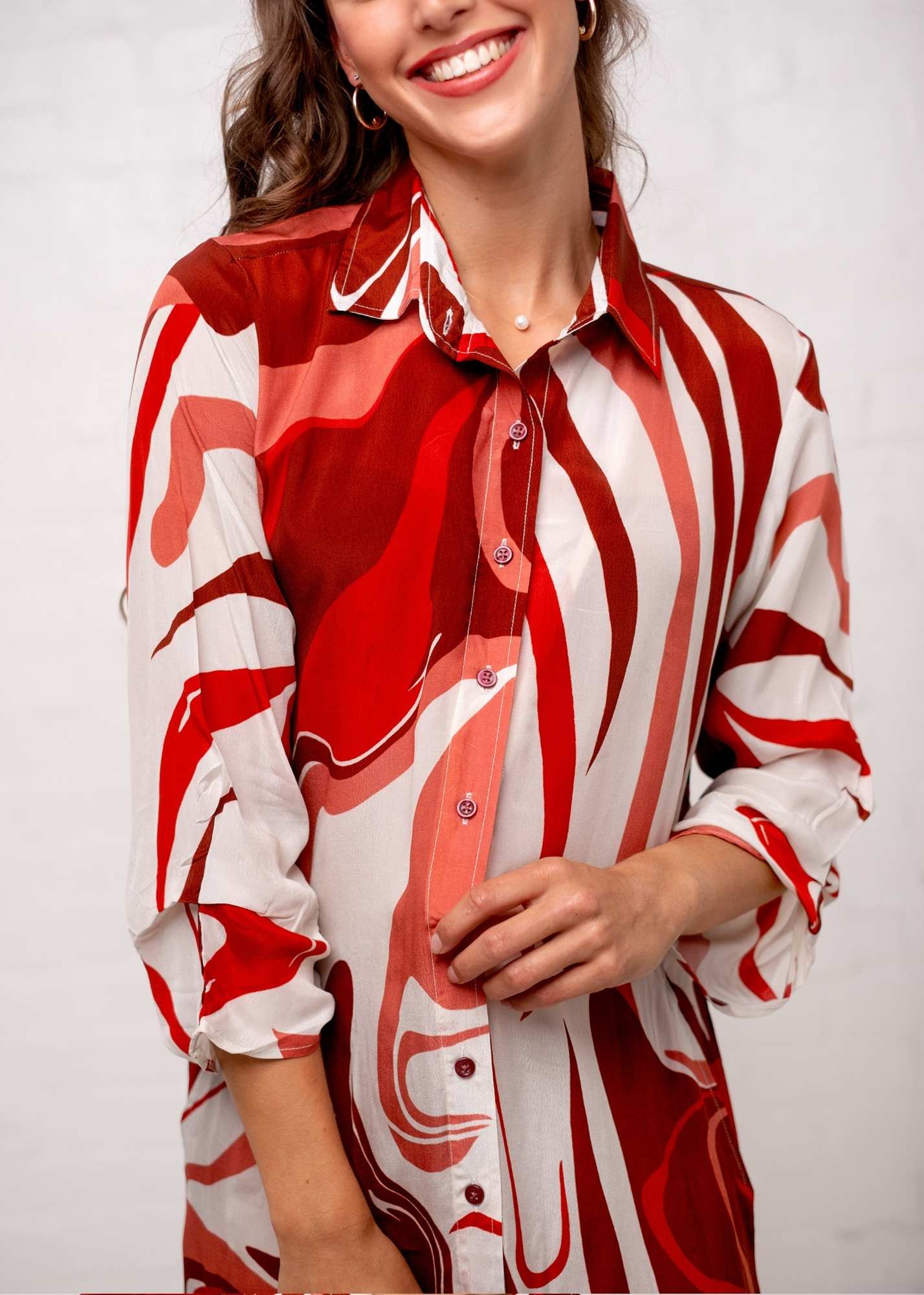 Leila Dress in Red Rays