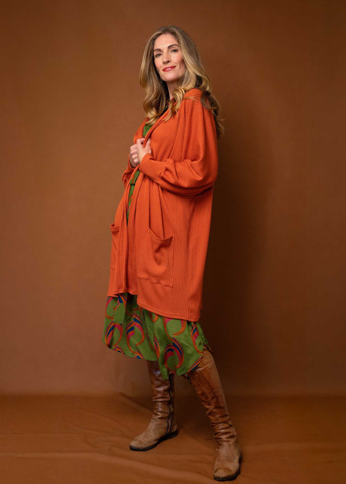 The Sally Cardigan in Rust