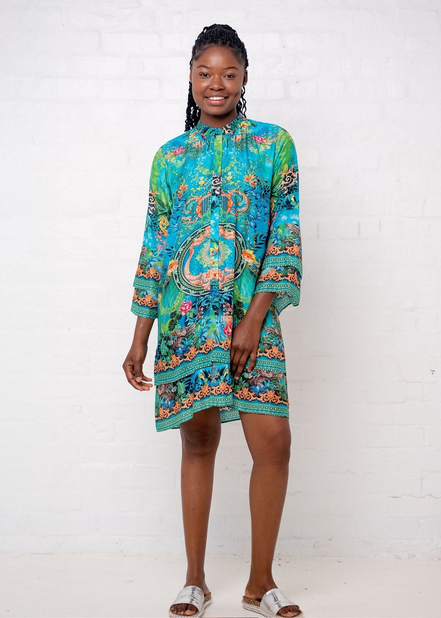 Symphony Dress in Green Jewel Print