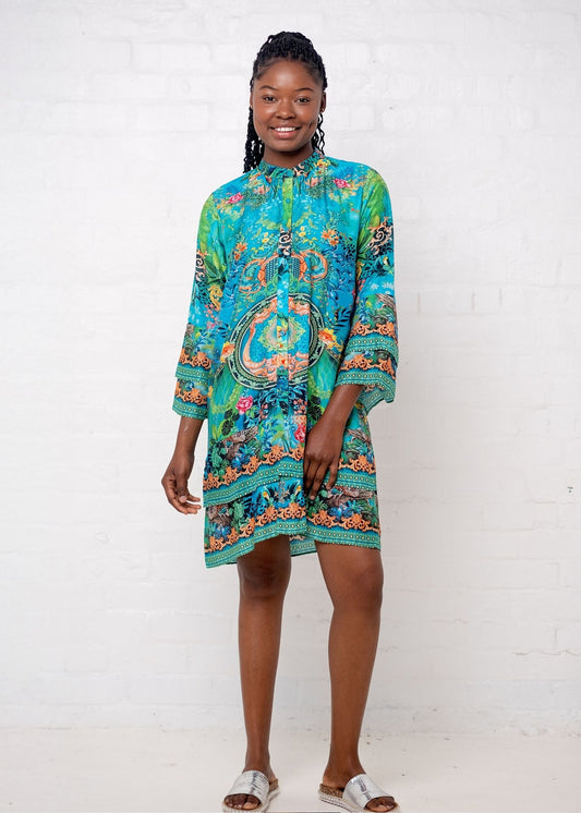 Symphony Dress in Green Jewel Print