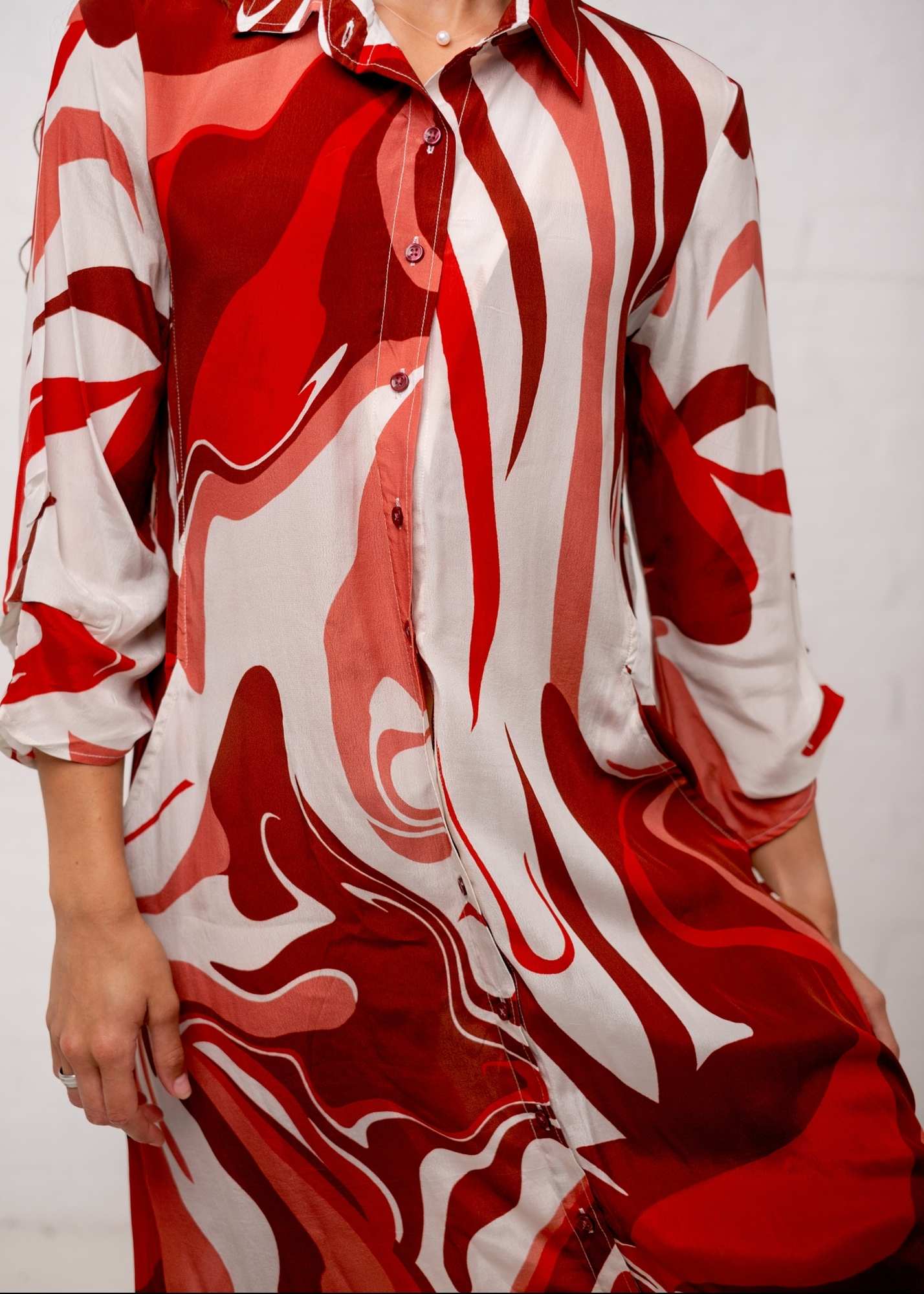 Leila Dress in Red Rays