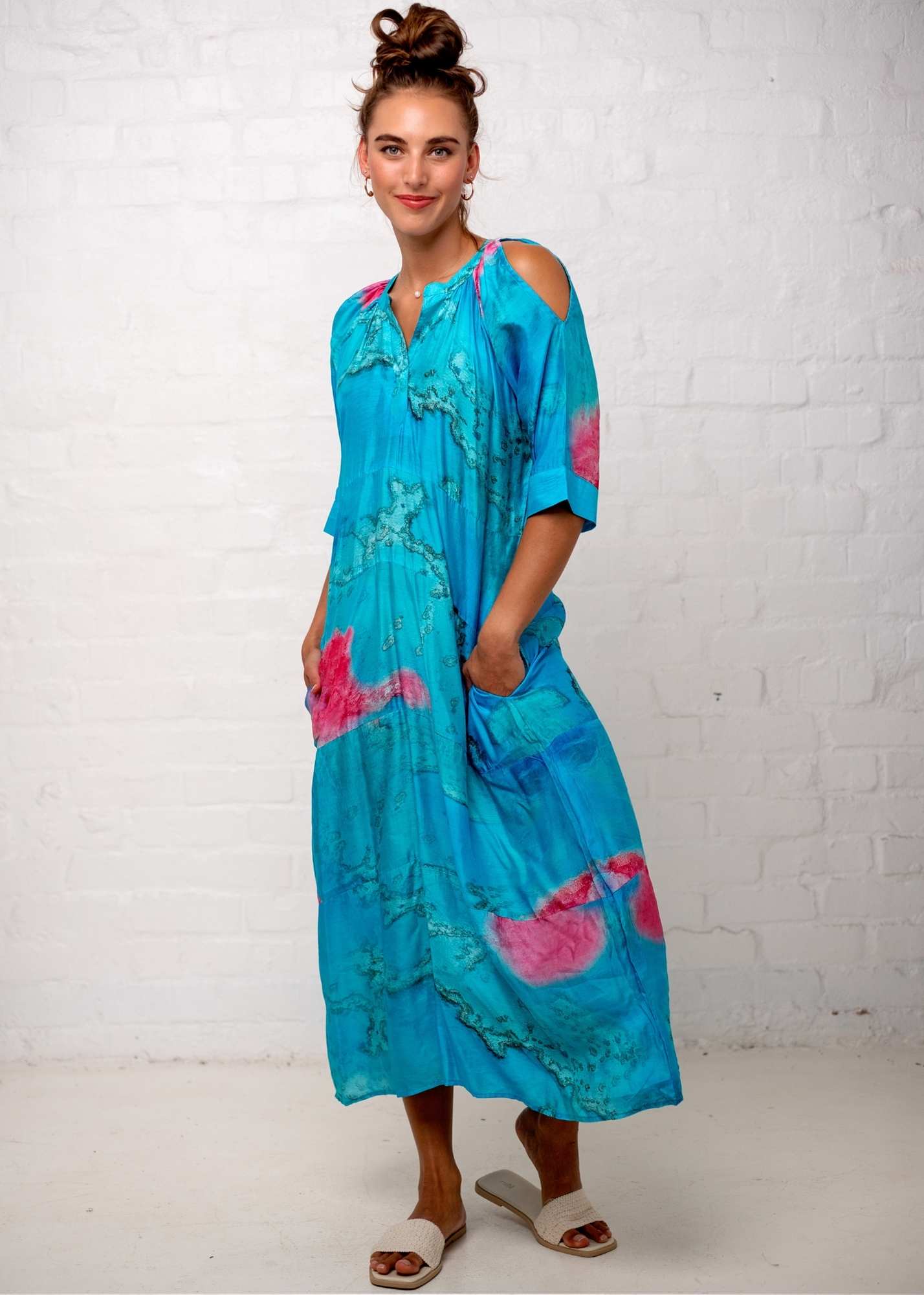 Adalynn Dress in Turquoise Tulip