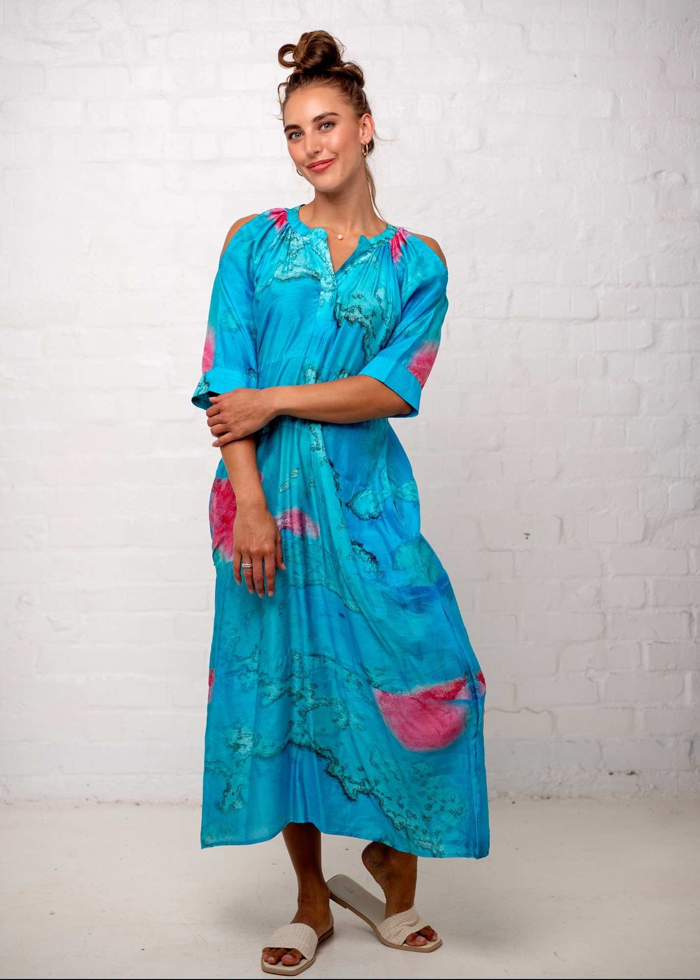 Adalynn Dress in Turquoise Tulip