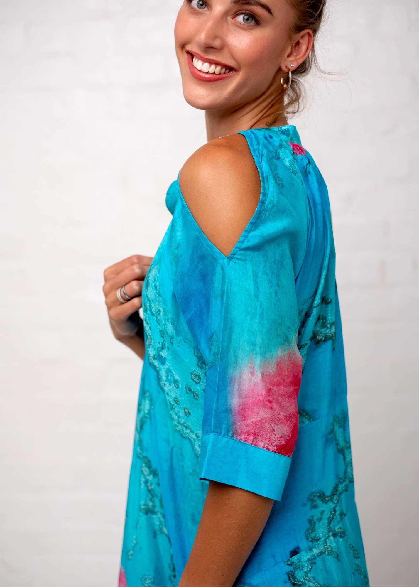 Adalynn Dress in Turquoise Tulip