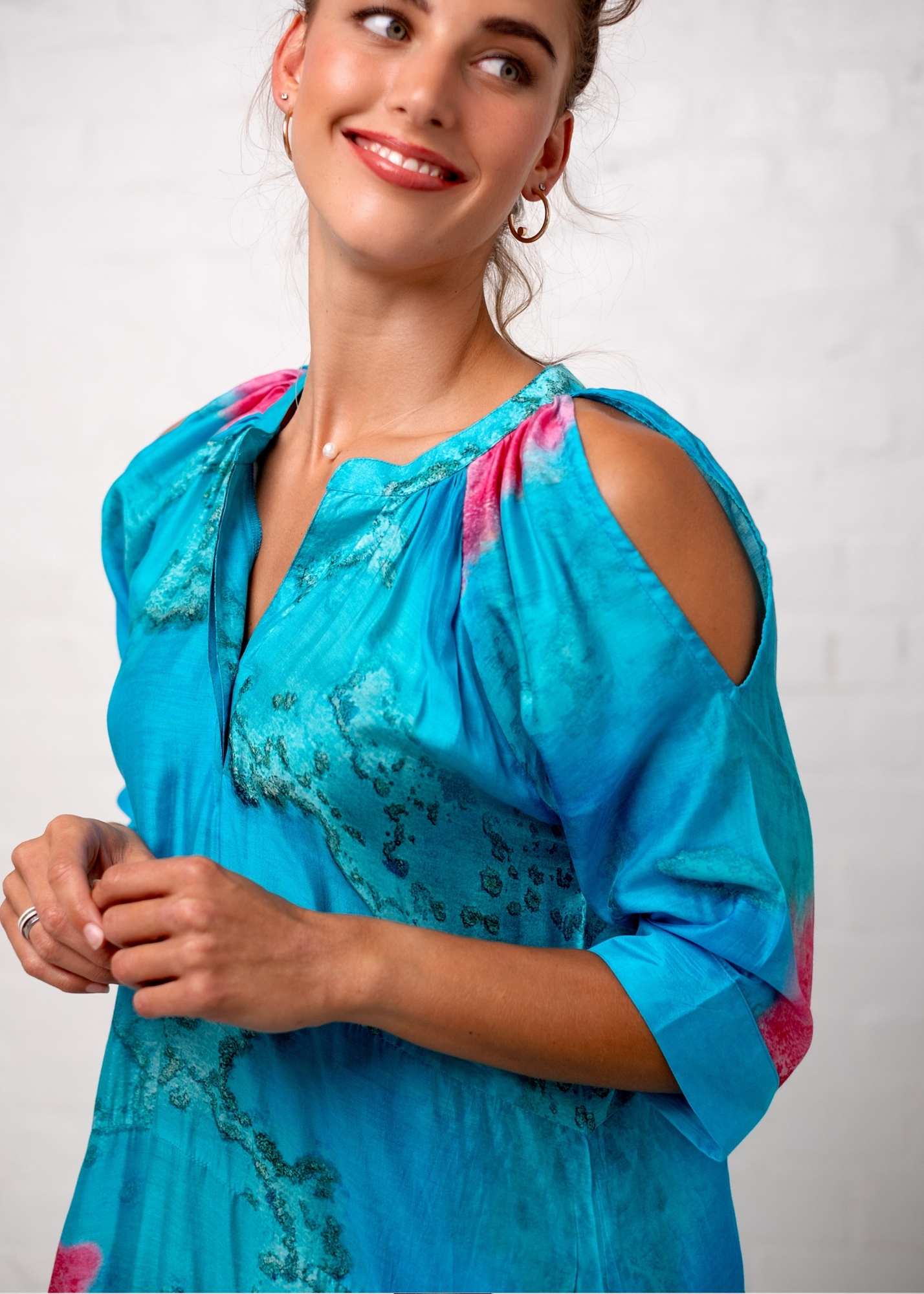 Adalynn Dress in Turquoise Tulip
