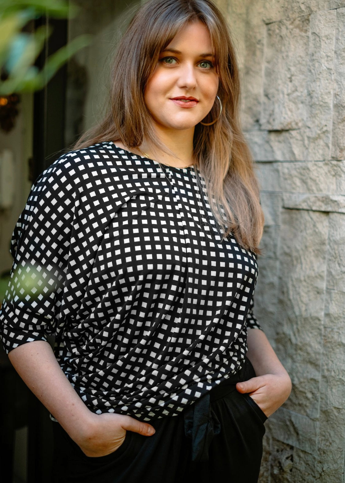 Melany Top in Black Blocks