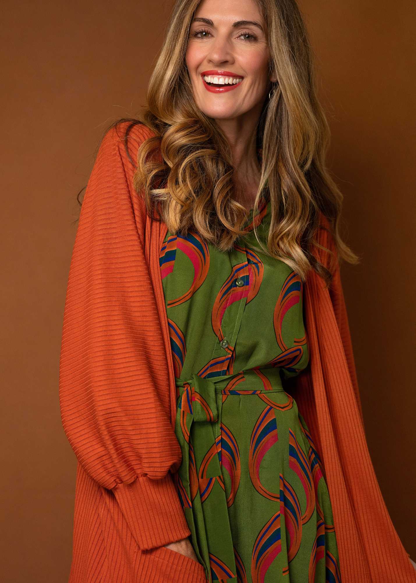 The Sally Cardigan in Rust