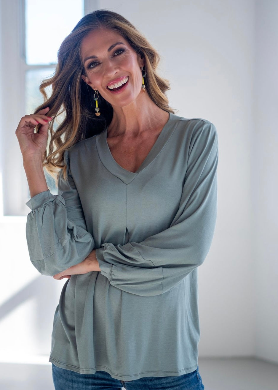 Amron Top in Olive Green
