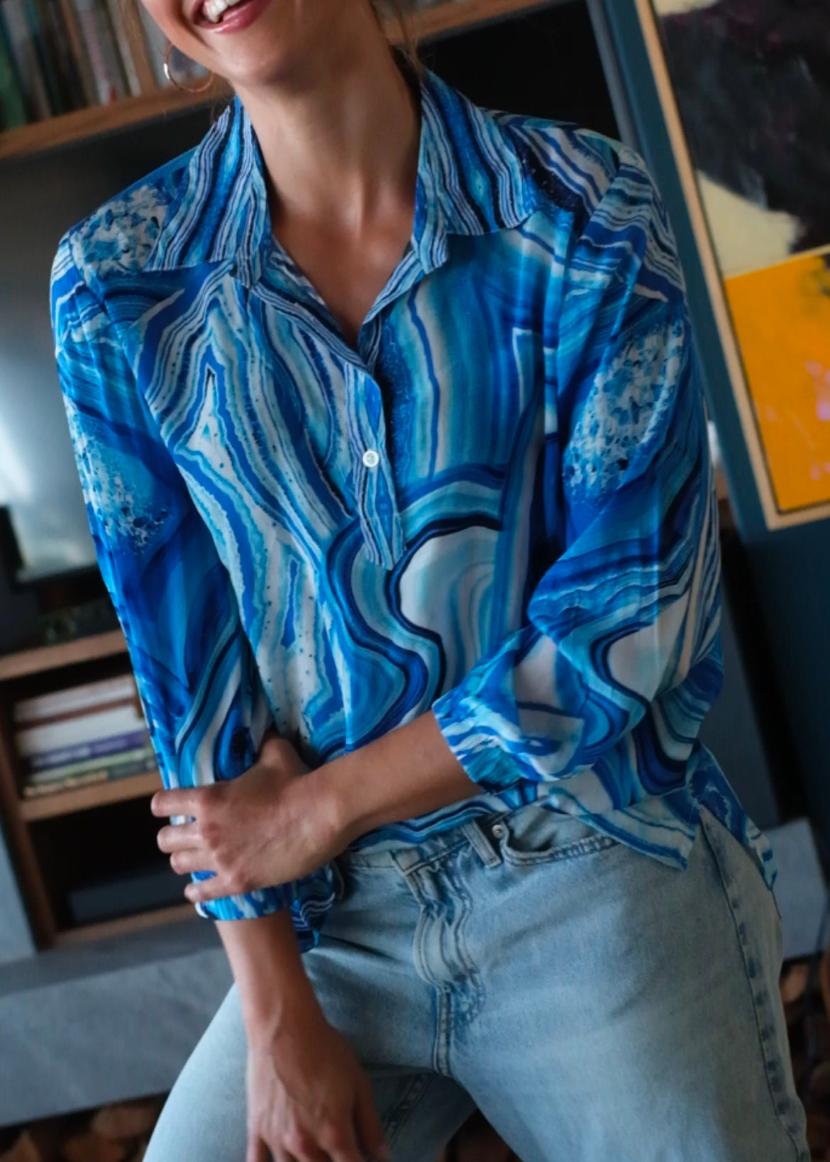 Morgan Blouse, Blue Marble