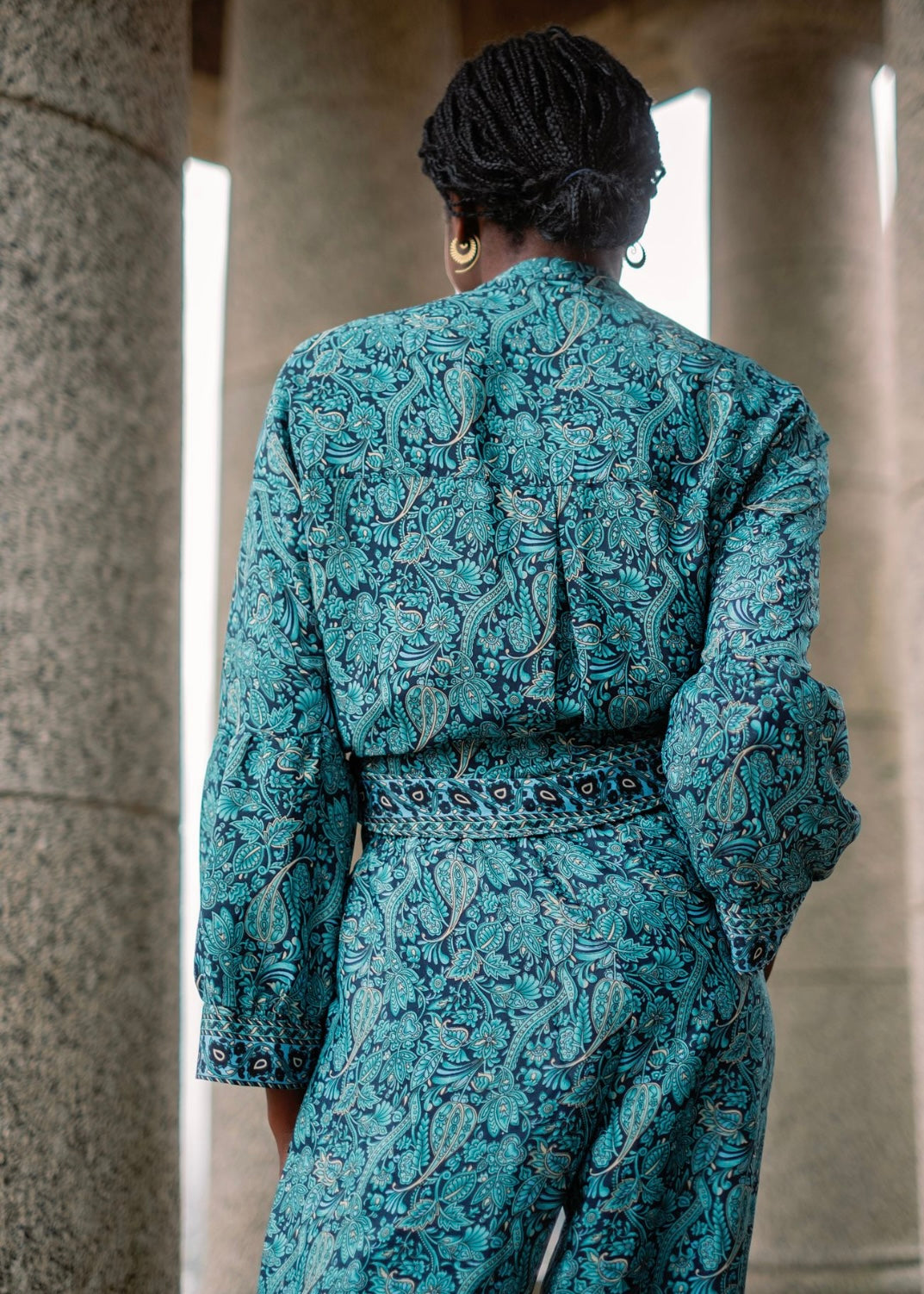Mykonos Pants Suit, Turquoise paisley