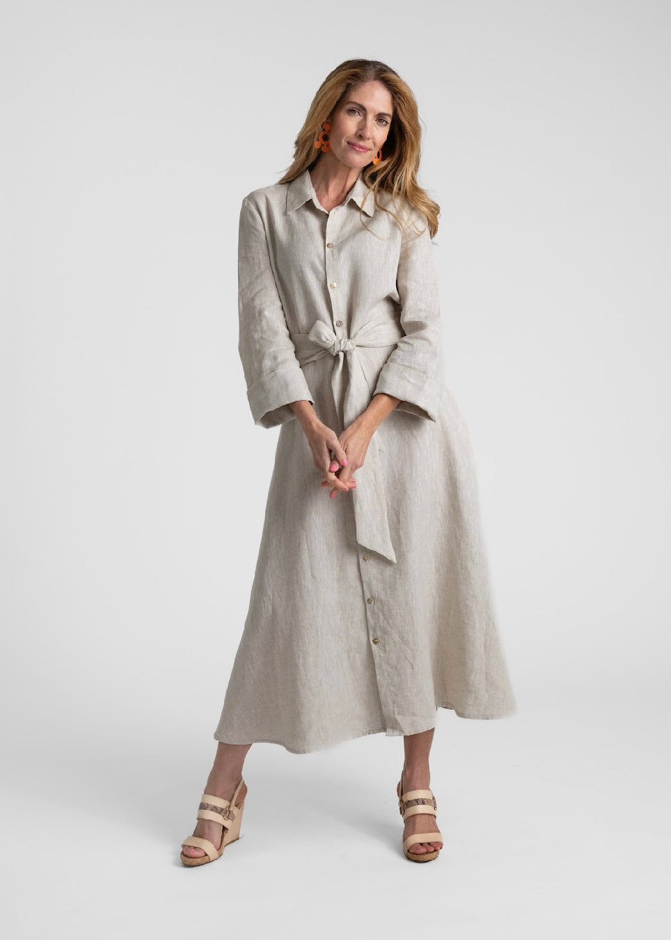 J-LO Dress, Natural 100% Stone Linen