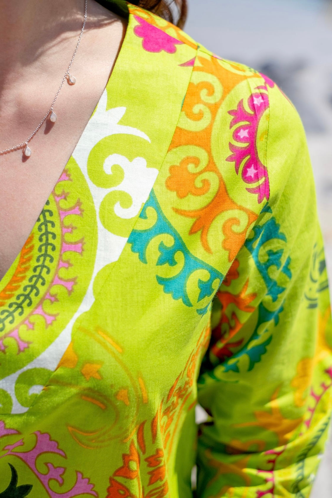 V-neck tunic, Bold limes