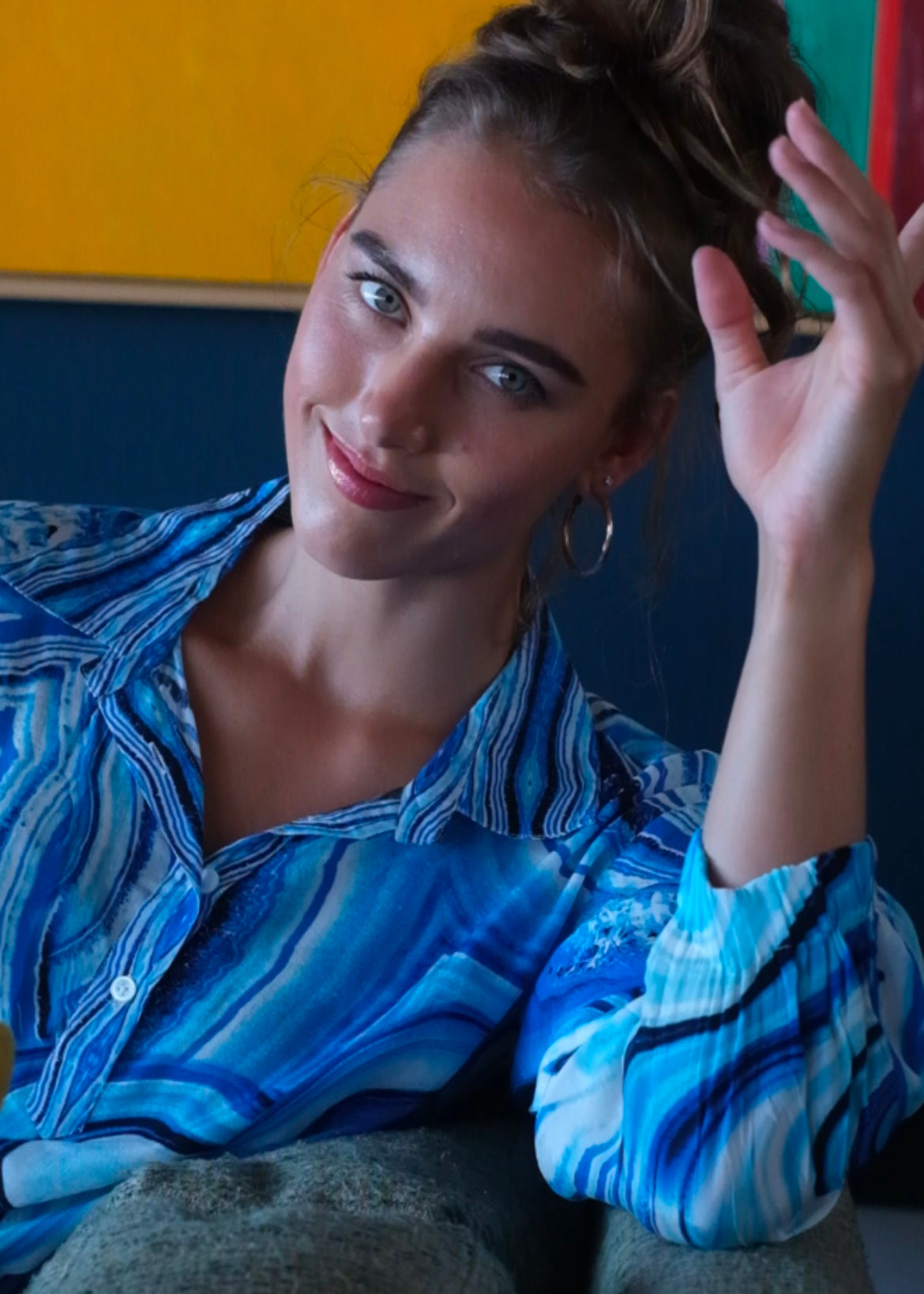 Morgan Blouse, Blue Marble