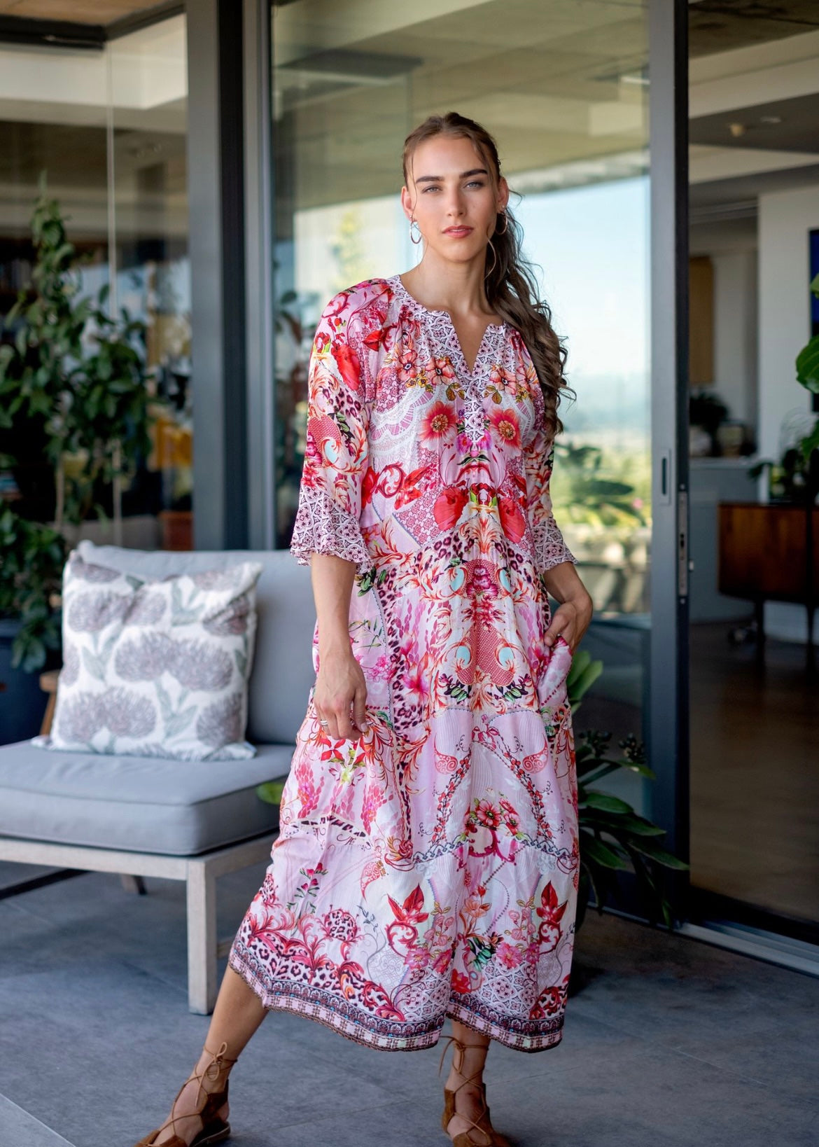Jubilee Dress in Pink Animal and Floral