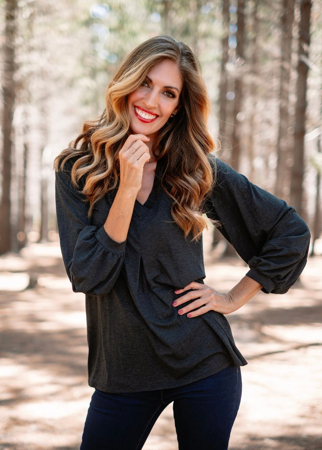 Amron Top in Dark grey
