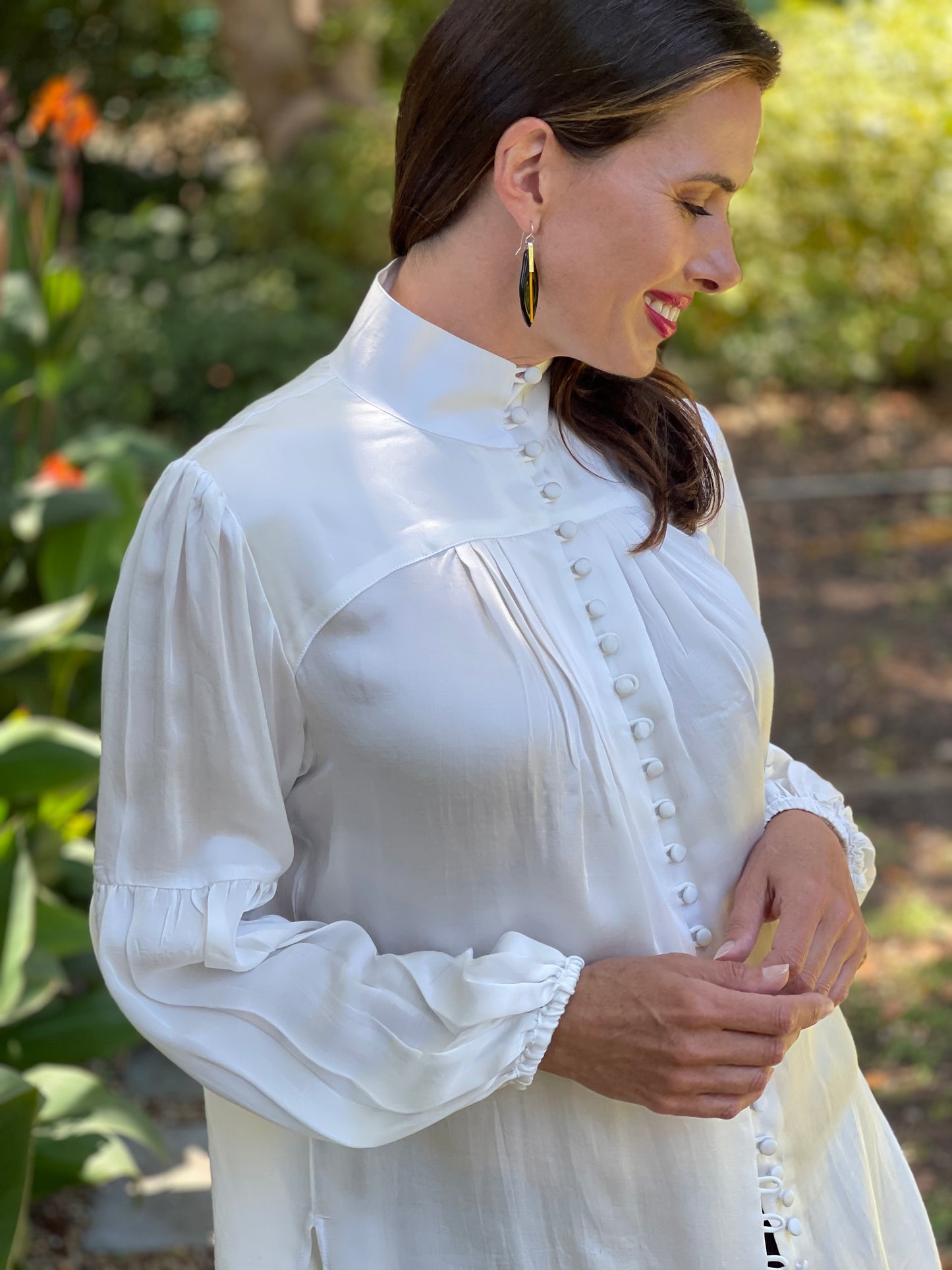 Tiffany blouse, White silk blend
