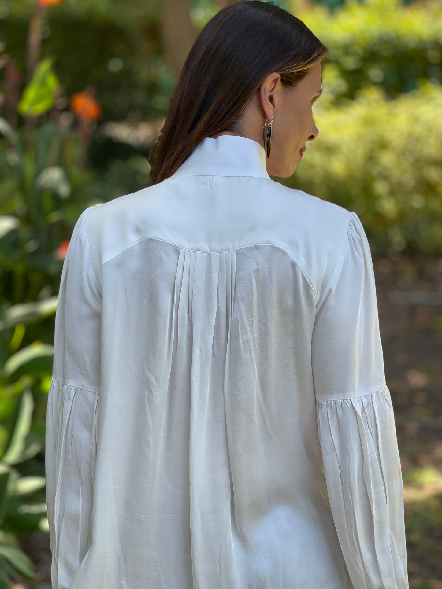 Tiffany blouse, White silk blend